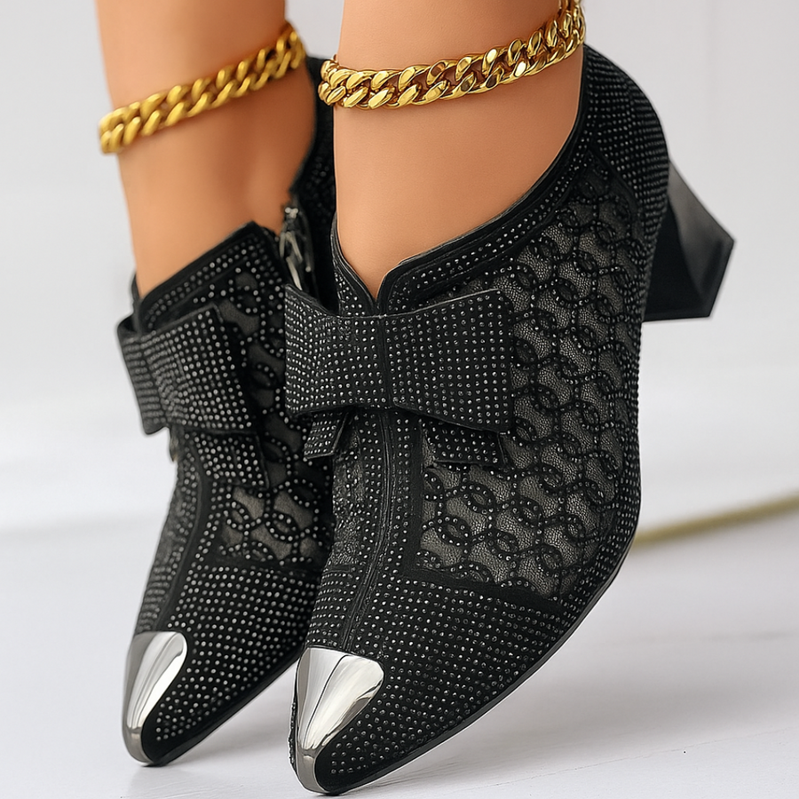 Valencia Crystal Bow Heels