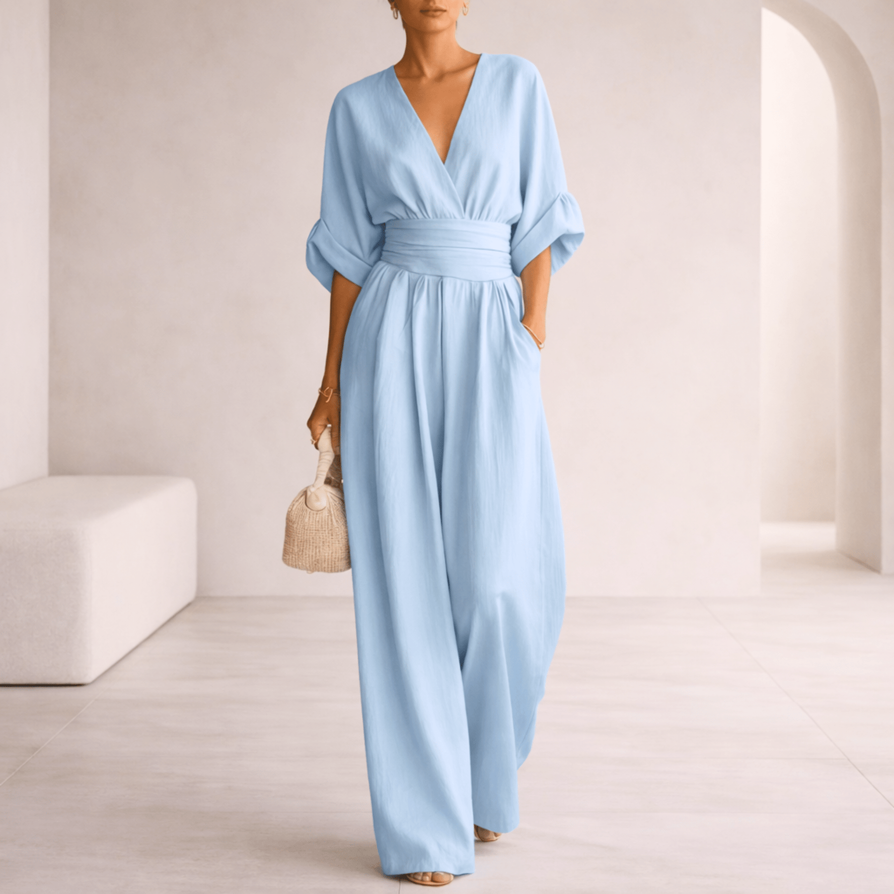 Elira | Essential V-Neck Jumpsuit