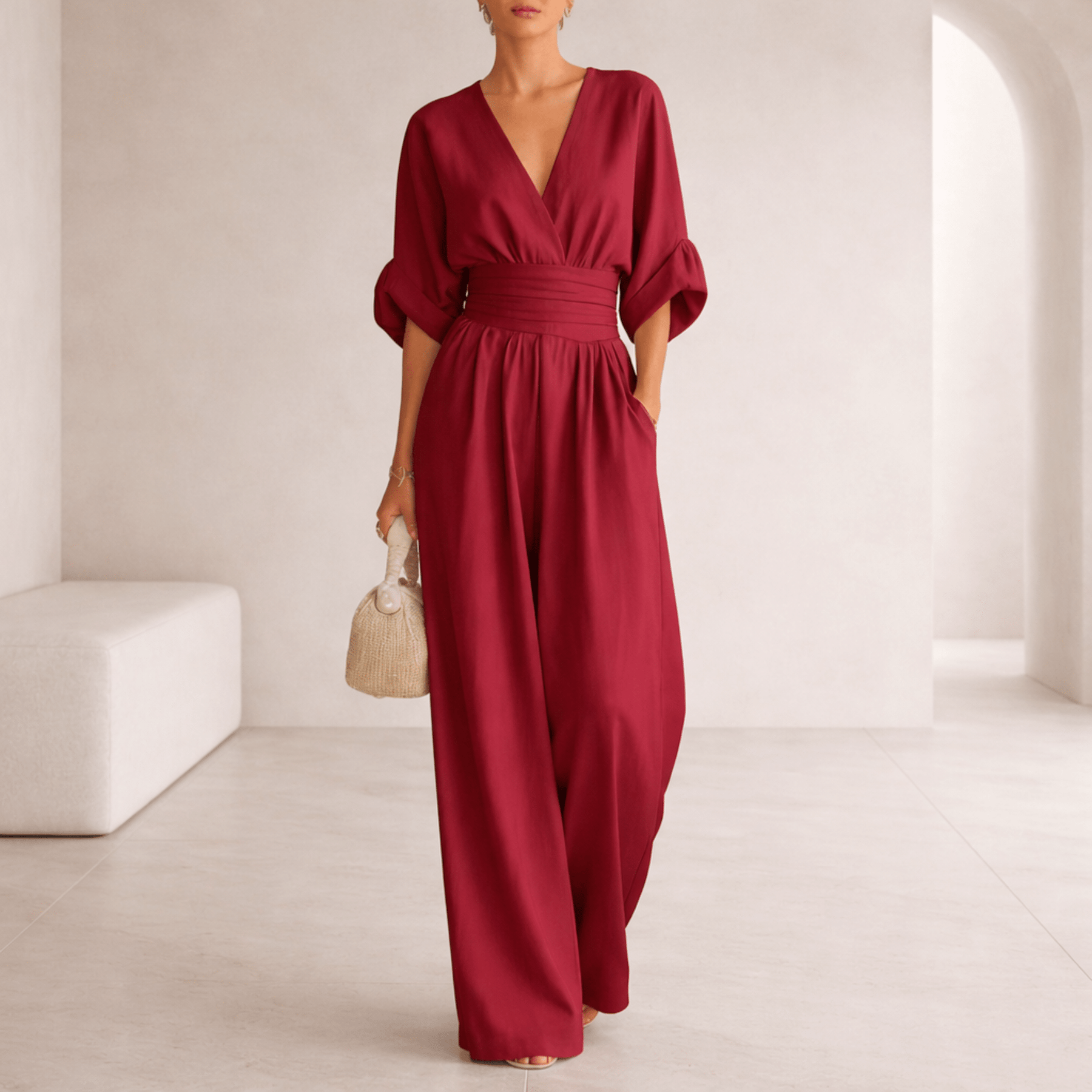 Elira | Essential V-Neck Jumpsuit